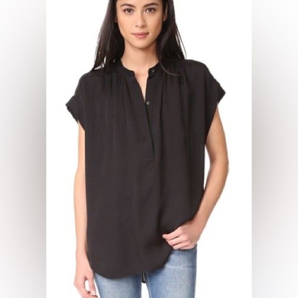 Vince | Shirred Neck Silk Blouse